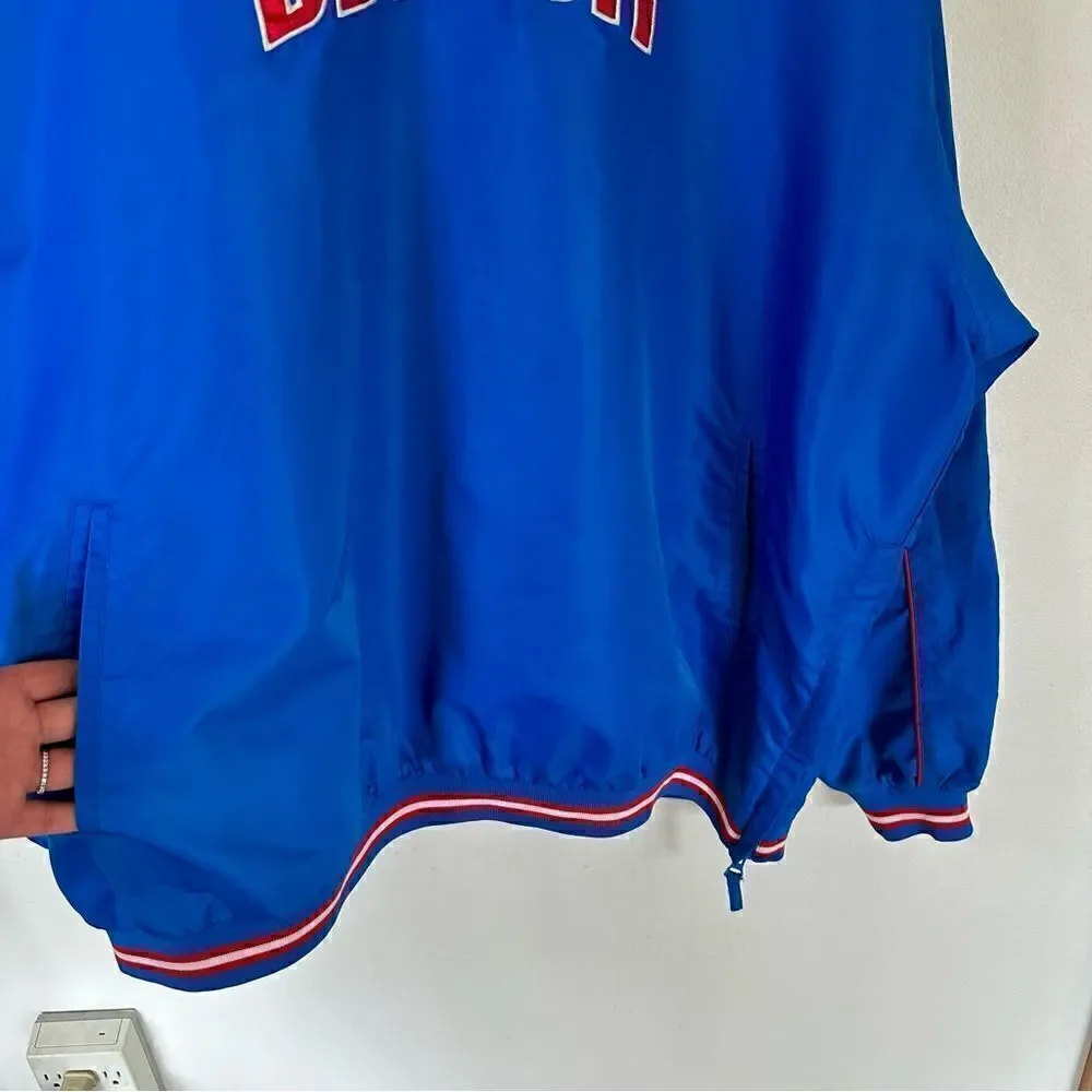 G-III NBA Men’s Detroit Pistons Blue Nylon Red Chalk Line 90s Windbreaker